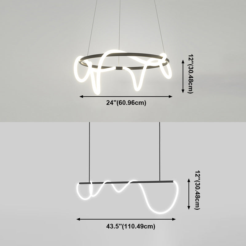 Linear Island Lighting Idea Modern Metal 1 Light Pendant Lighting for Dining Room