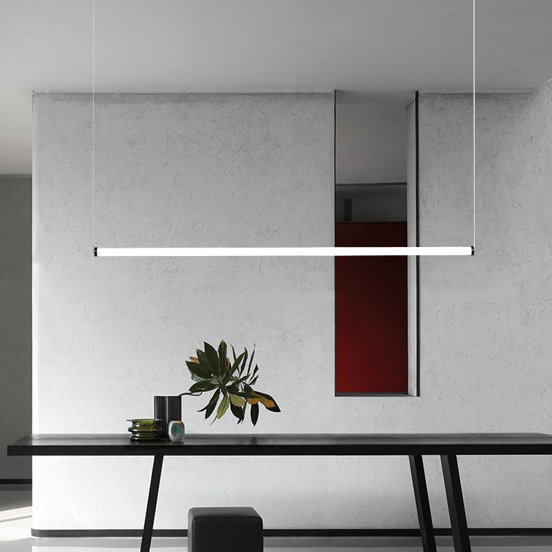 Linear LED Chandelier in Contemporary Simplicity Metal Pendant Light for Kitchen