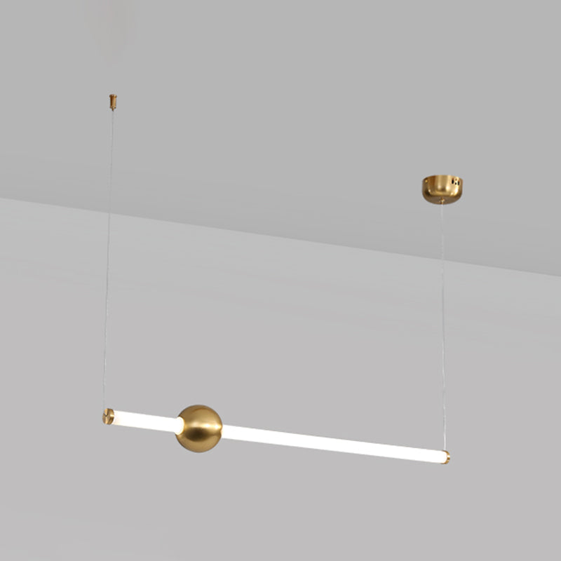 Linear LED Chandelier in Contemporary Simplicity Metal Pendant Light for Kitchen