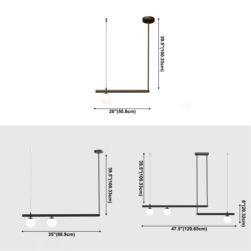 Modern Simplicity Pendant Lighting Globe Glass Island Lighting for Dining Room