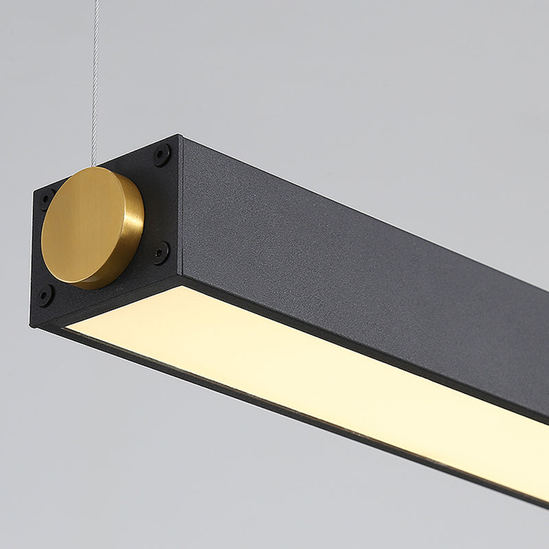 Lineare Inselbeleuchtung im modernen präzisen Stil Acryl -LED -Anhänger Licht