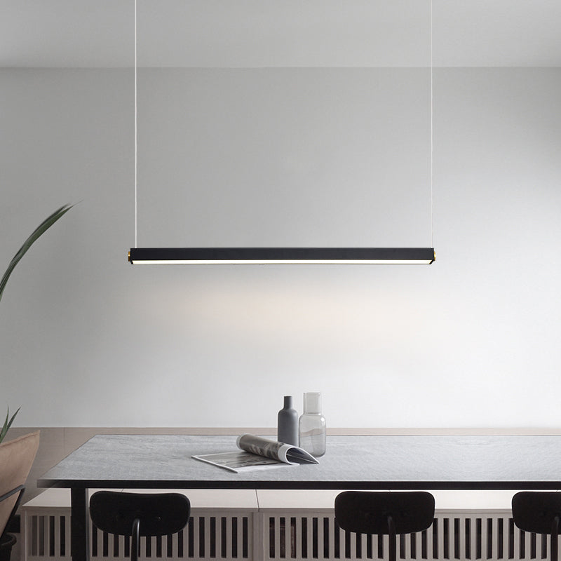 Lineare Inselbeleuchtung im modernen präzisen Stil Acryl -LED -Anhänger Licht