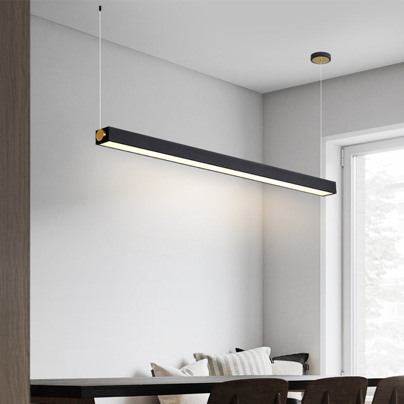 Lineare Inselbeleuchtung im modernen präzisen Stil Acryl -LED -Anhänger Licht