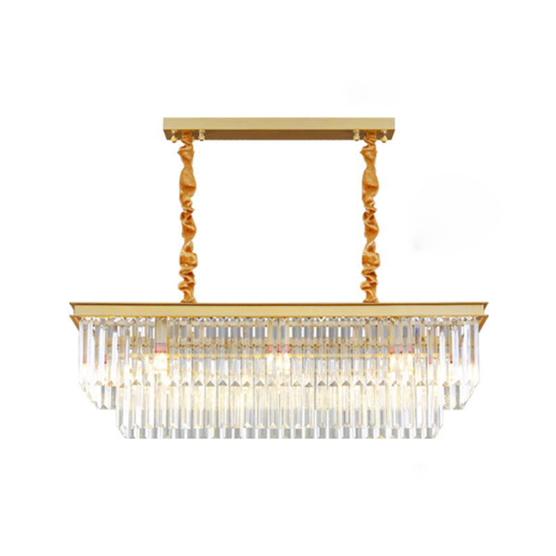 Lineare Inselbeleuchtung in modernen Luxusstil -Kristall -Innenpendelleuchten