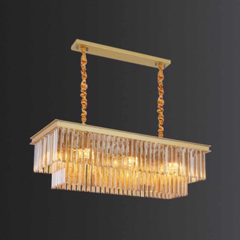 Linear Island Lighting in Modern Luxury Style Crystal Indoor Pendant Lights
