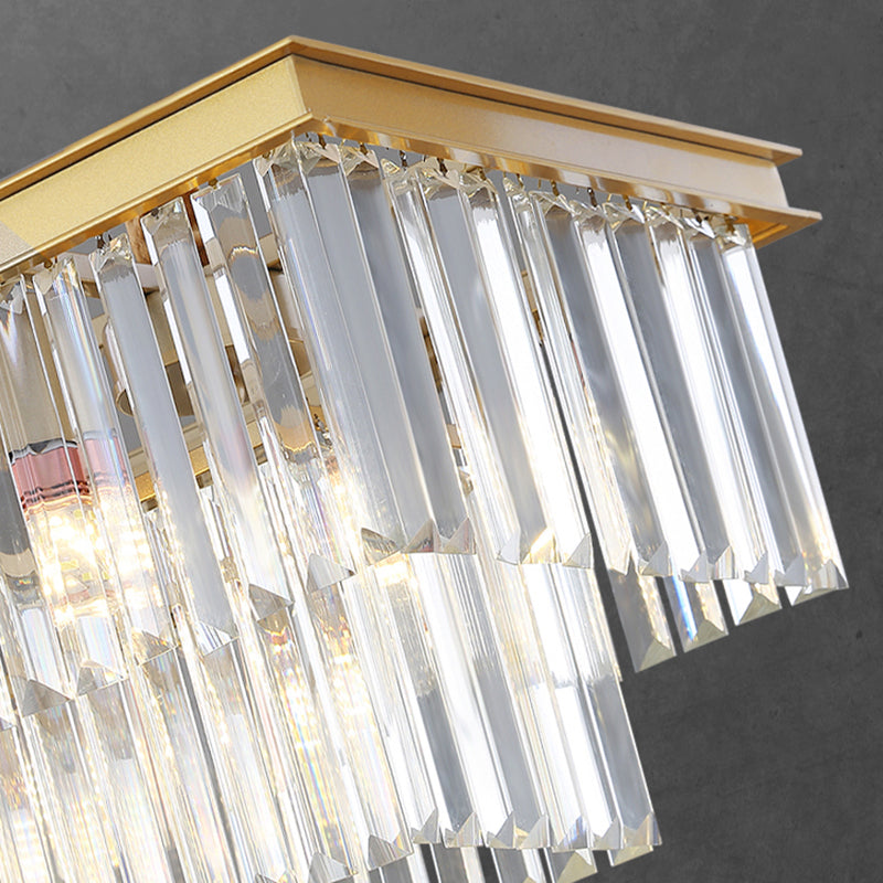 Linear Island Lighting in Modern Luxury Style Crystal Indoor Pendant Lights