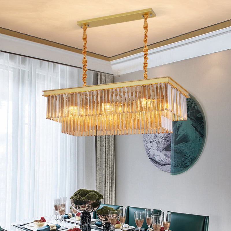 Linear Island Lighting in Modern Luxury Style Crystal Indoor Pendant Lights