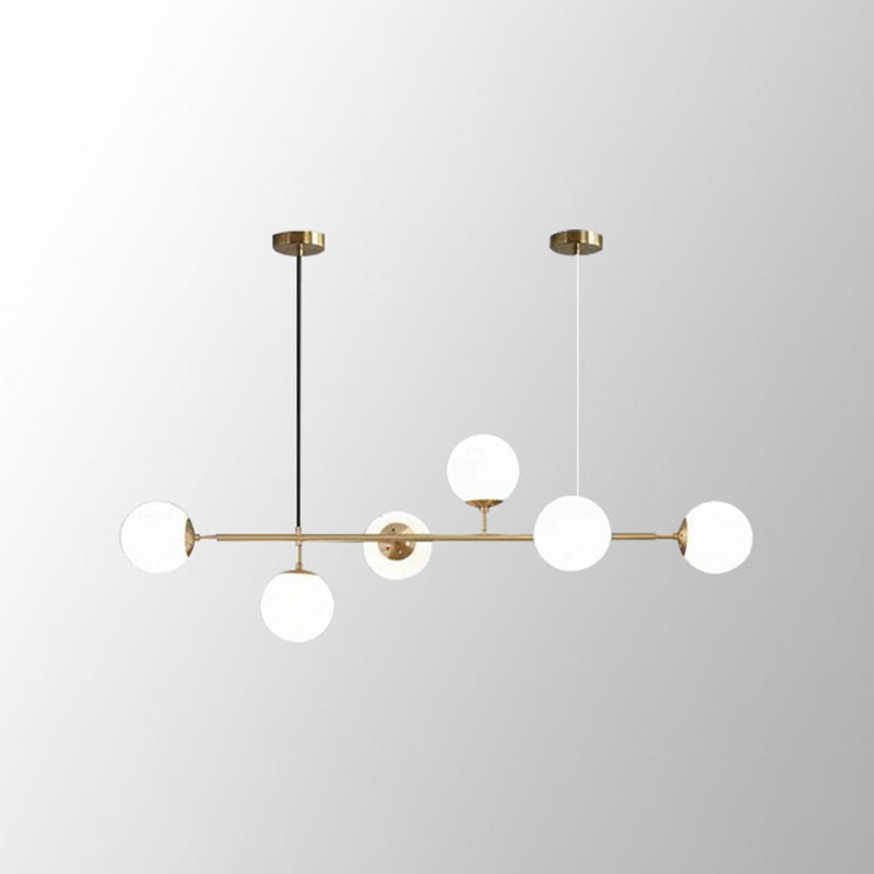 Globe Island Lighting in Modern Luxury Style Glass 6-Light Island Light