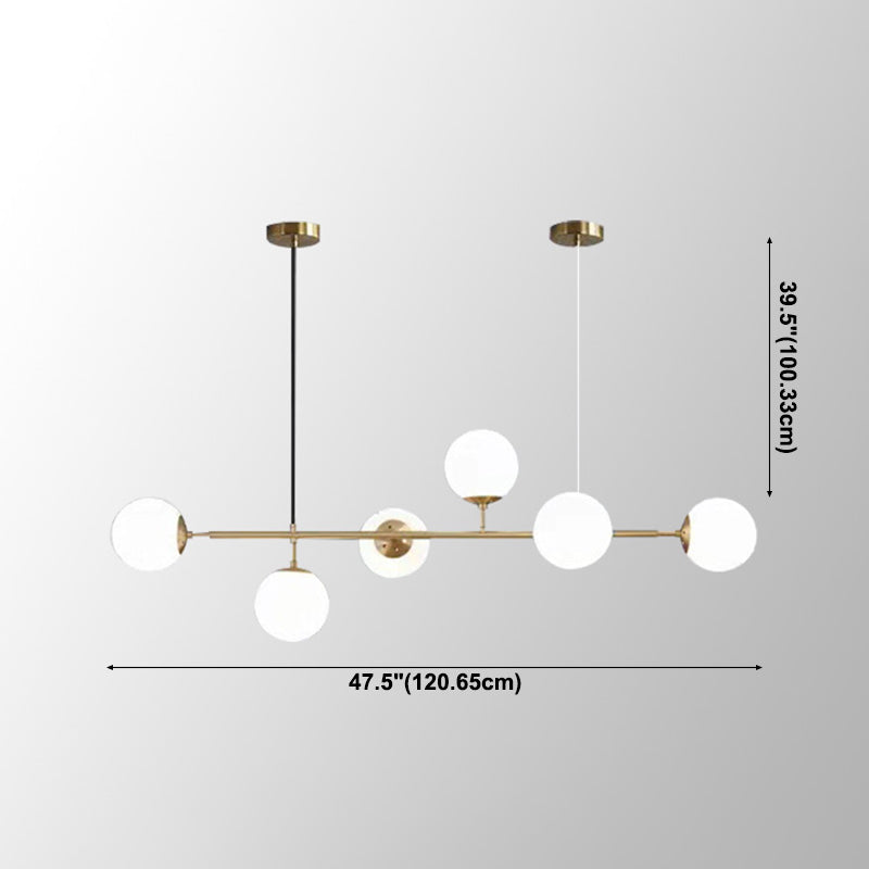 Globe Island Lighting in Modern Luxury Style Glass 6-Light Island Light