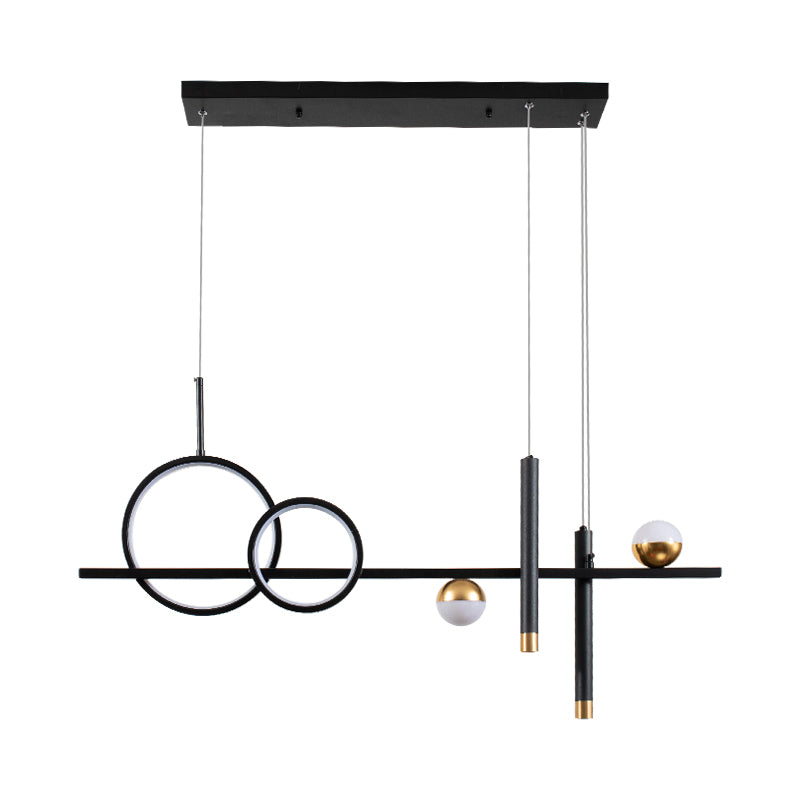 Linear LED Island Lighting in Contemporary Metal 6-Light Pendant Lights for Kitchen