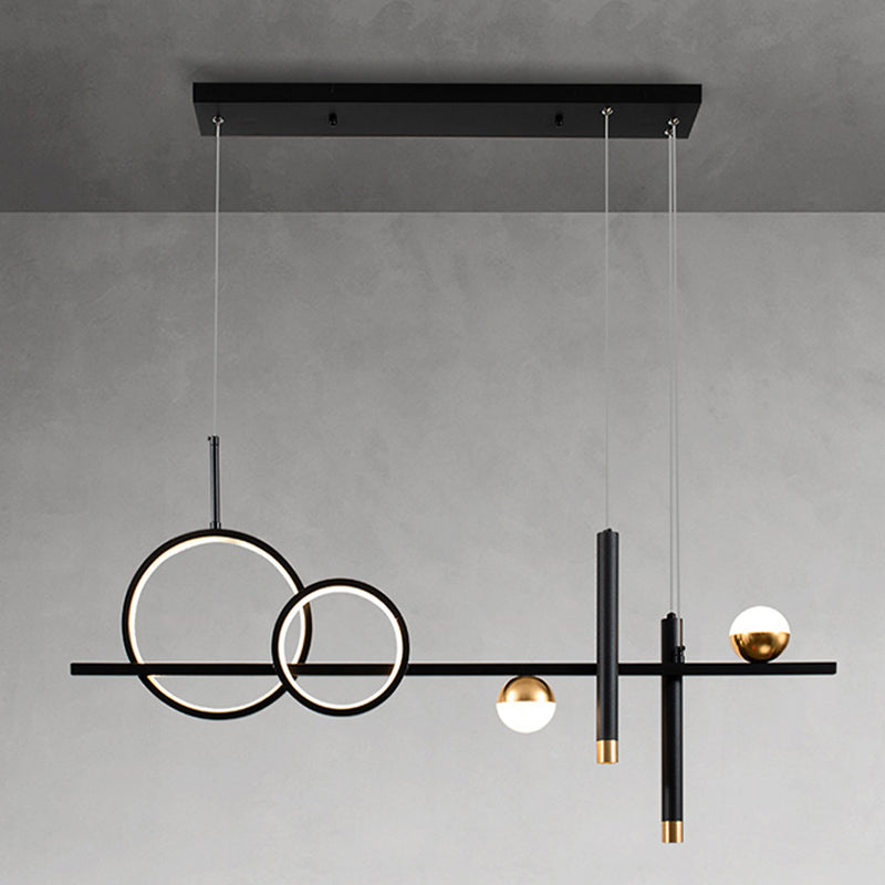 Linear LED Island Lighting in Contemporary Metal 6-Light Pendant Lights for Kitchen