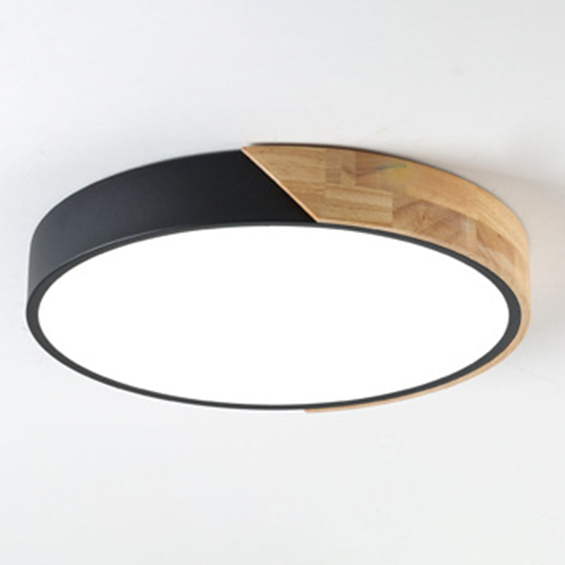 Lámpara de techo LED con forma geométrica, hierro macarrón moderno, 1 luz, montaje empotrado para pasillo de dormitorio