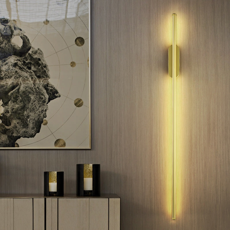 Moderner Stil linearer LED -Wandlampe Metall 1 Lichtwandbeleuchtung in Gold