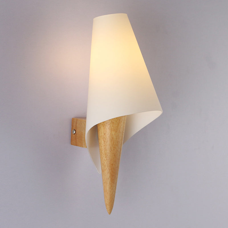 Moderner Stil Geometrisch geformte Wandlampe Holz 1 Lichtwandbeleuchtung Armaturen