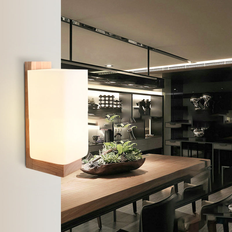 Moderner Stil Rechteck geformtes Wandlampe Holz 1 Lichtwandbeleuchtung Armaturen