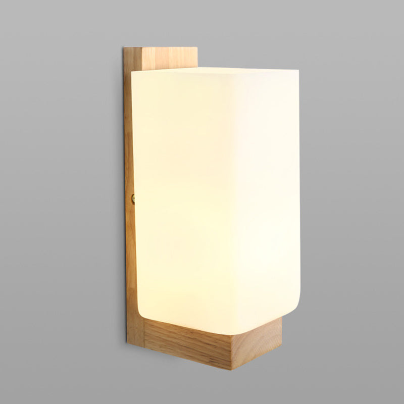 Moderner Stil Rechteck geformtes Wandlampe Holz 1 Lichtwandbeleuchtung Armaturen
