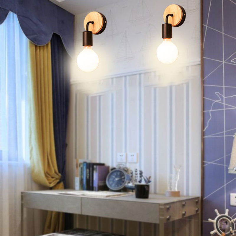 Moderne Stil Lampe Holz 1 Leichte Wandbeleuchtung für Schlafzimmer