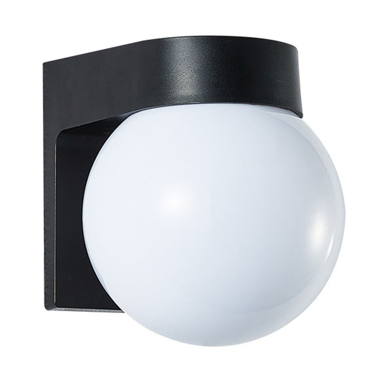 Kugelwandbeleuchtung moderner Milch weiß weißes Glas 1 leichte Leuchtenlampe für Outdoor
