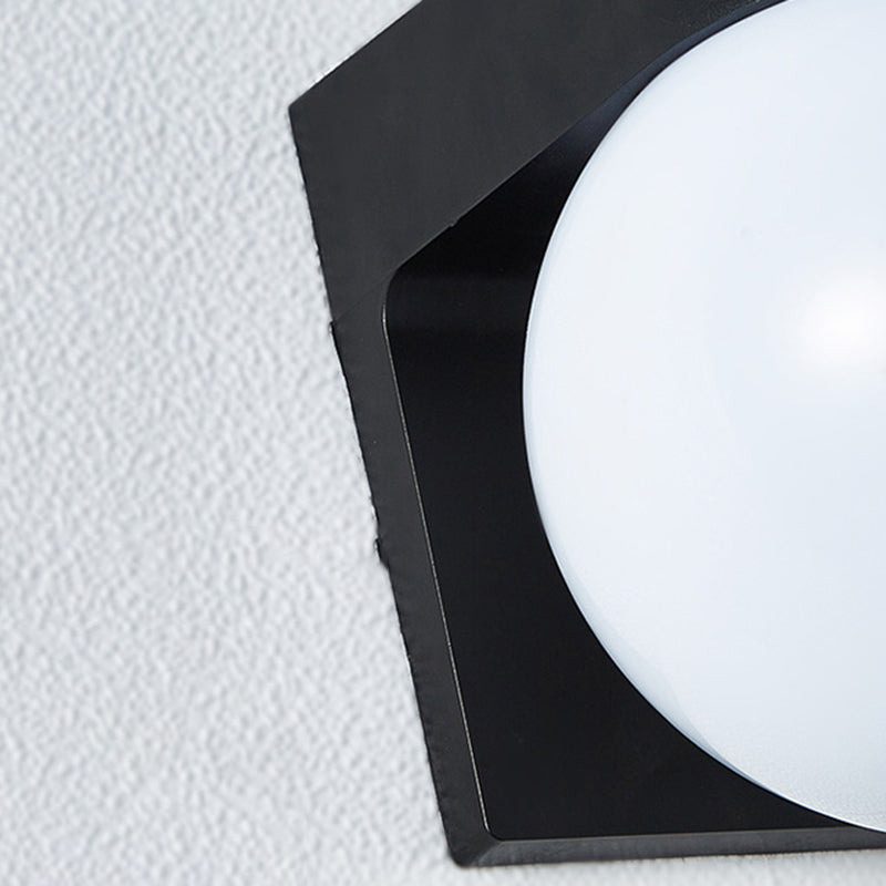 Kugelwandbeleuchtung moderner Milch weiß weißes Glas 1 leichte Leuchtenlampe für Outdoor