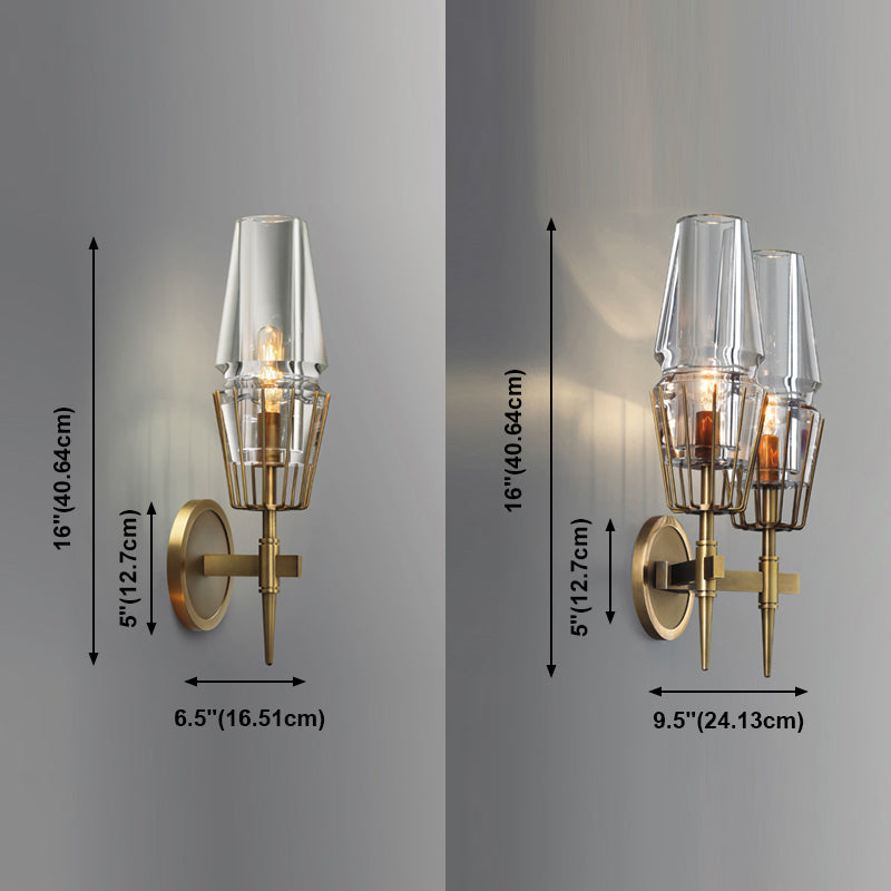 Geometrischer Schattenkristallwandleuchter moderner Wandmontageleuchte in Nickel