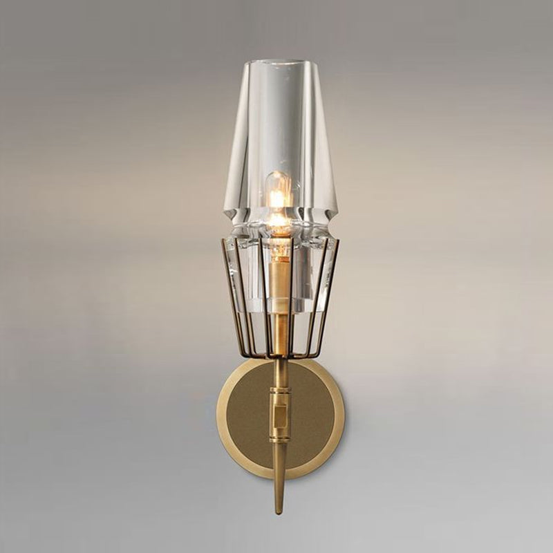 Geometrischer Schattenkristallwandleuchter moderner Wandmontageleuchte in Nickel