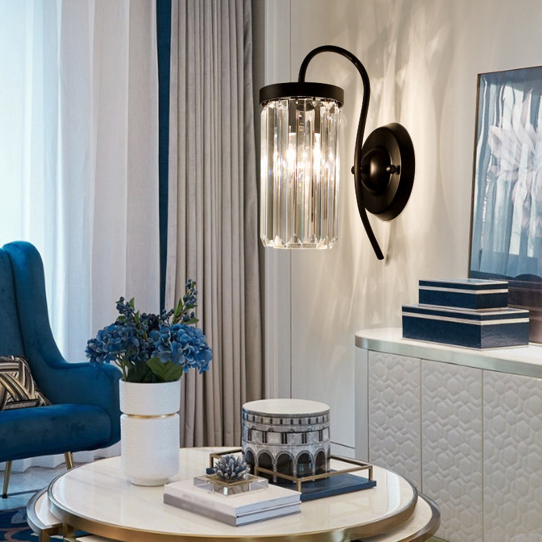 Halbzylinder Schatten Wandleuchter moderner Kristallwandhalterung Leuchte