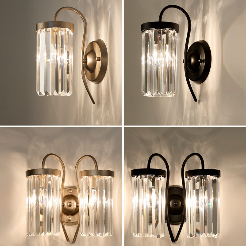 Halbzylinder Schatten Wandleuchter moderner Kristallwandhalterung Leuchte