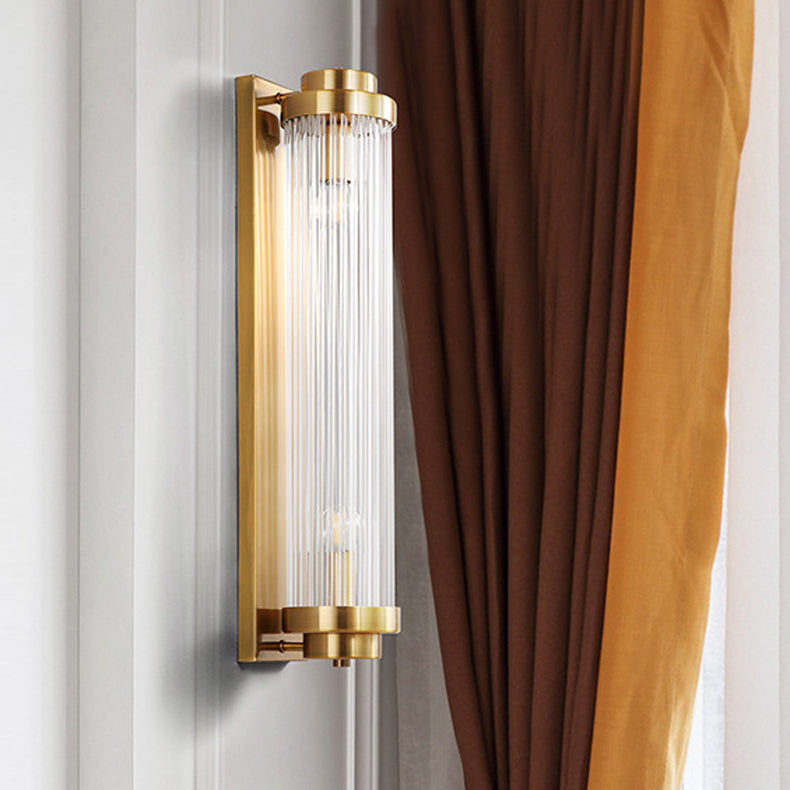 Tombra geométrica de 1 luces Medro de pared de estilo moderno Luz de montaje de pared de cristal en latón