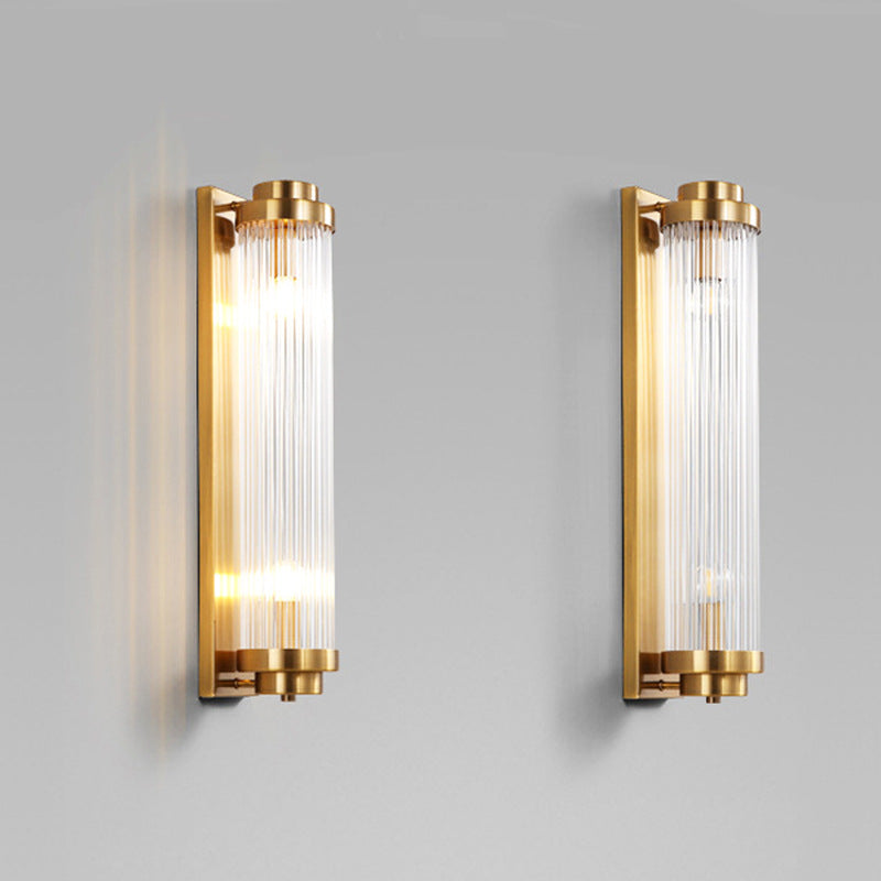 Tombra geométrica de 1 luces Medro de pared de estilo moderno Luz de montaje de pared de cristal en latón