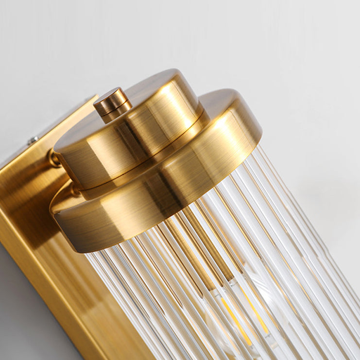 Tombra geométrica de 1 luces Medro de pared de estilo moderno Luz de montaje de pared de cristal en latón