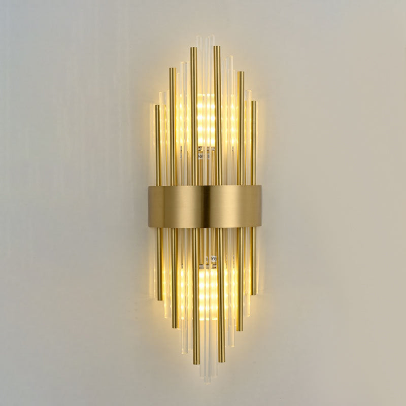 Sombra geométrica de 2 luces Diclas de pared Moderna Moder de monte de pared de estilo de cristal