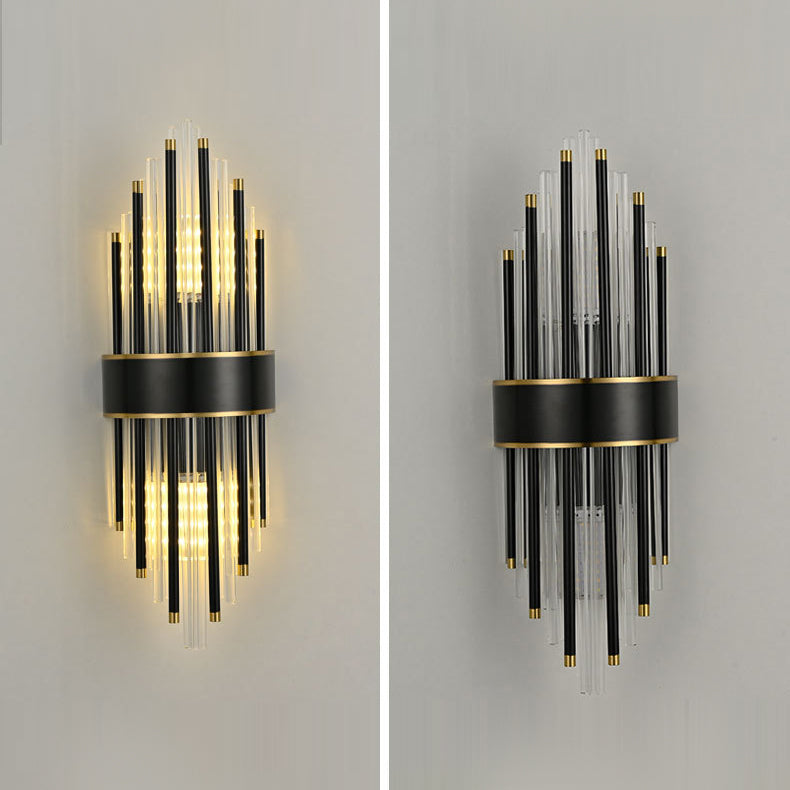 Sombra geométrica de 2 luces Diclas de pared Moderna Moder de monte de pared de estilo de cristal