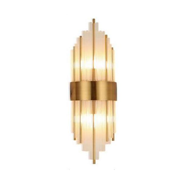 Geometrischer Schatten 2-Lights Wandleuchten Moderner Kristallwandmontageleuchte in Gold