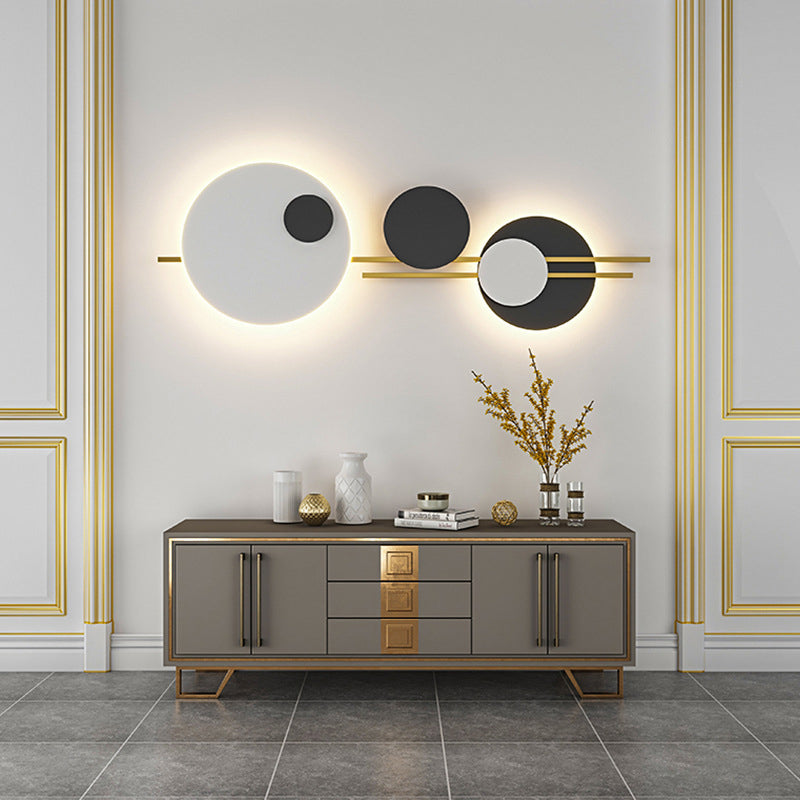 Moderne geometrische LED -Wandlampen -Metall 2 Lichter Wandleuchten