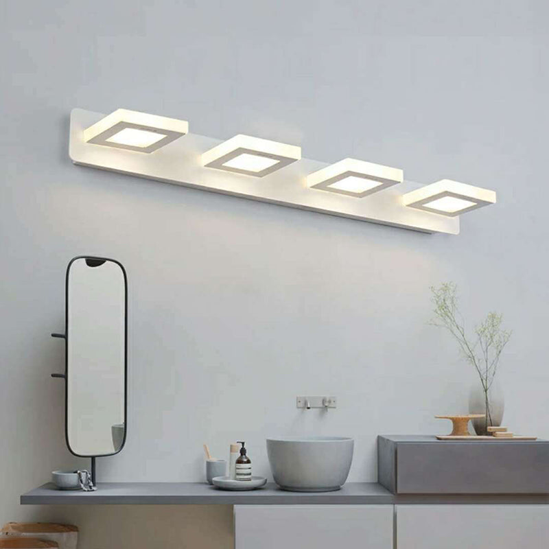 Multi-Lights Geometrische Schatten Wandleuchte moderne Metallspiegelwandbeleuchtung in Weiß