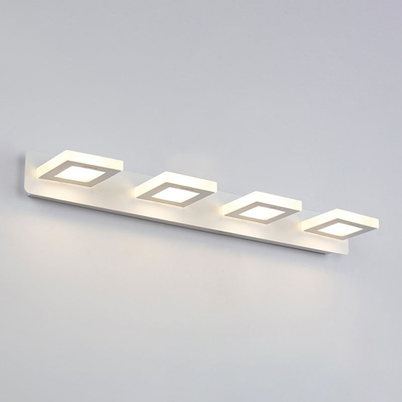 Multi-Lights Geometrische Schatten Wandleuchte moderne Metallspiegelwandbeleuchtung in Weiß