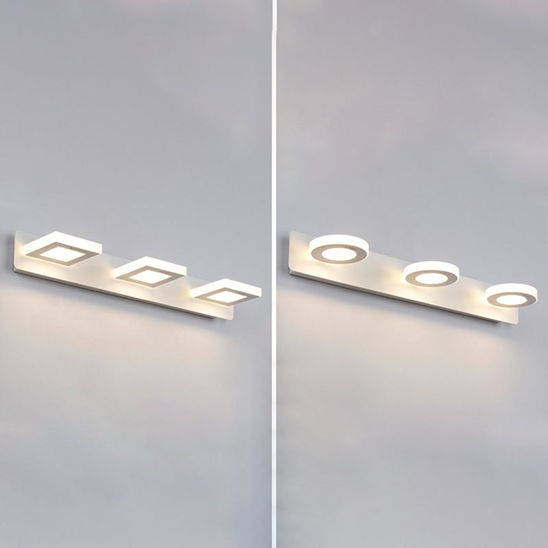 Multi-Lights Geometrische Schatten Wandleuchte moderne Metallspiegelwandbeleuchtung in Weiß