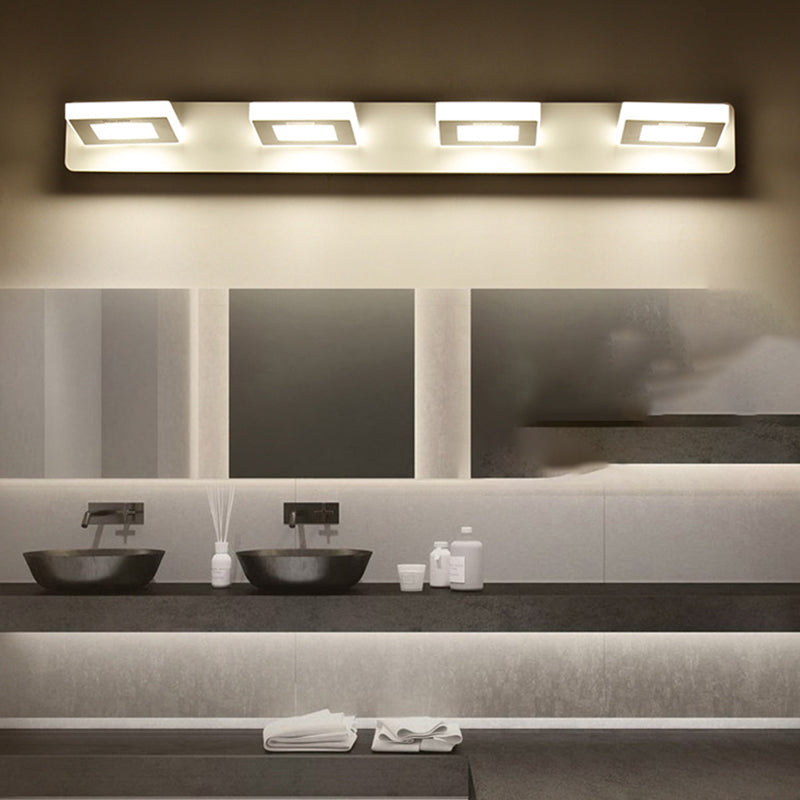 Multi-Lights Geometrische Schatten Wandleuchte moderne Metallspiegelwandbeleuchtung in Weiß