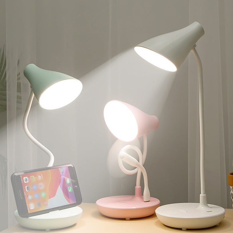 Modern Cone Table Lamp Plastic 1 Light Night Table Lamps in Multi-Colored