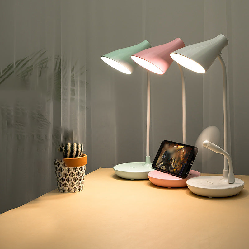 Modern Cone Table Lamp Plastic 1 Light Night Table Lamps in Multi-Colored