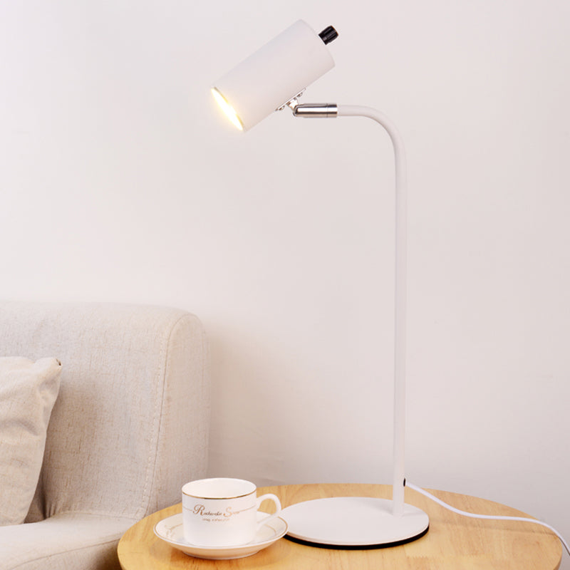 Lampe de table de cylindre moderne métal 1 lampes à table légère pour l'étude