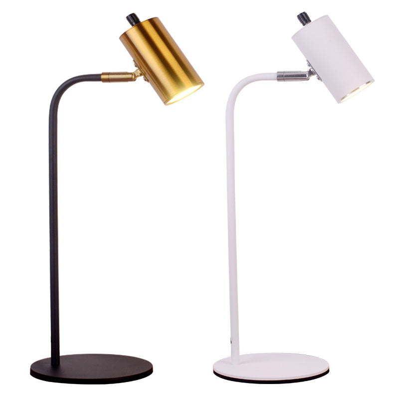 Lampe de table de cylindre moderne métal 1 lampes à table légère pour l'étude