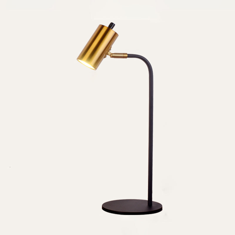 Lampe de table de cylindre moderne métal 1 lampes à table légère pour l'étude