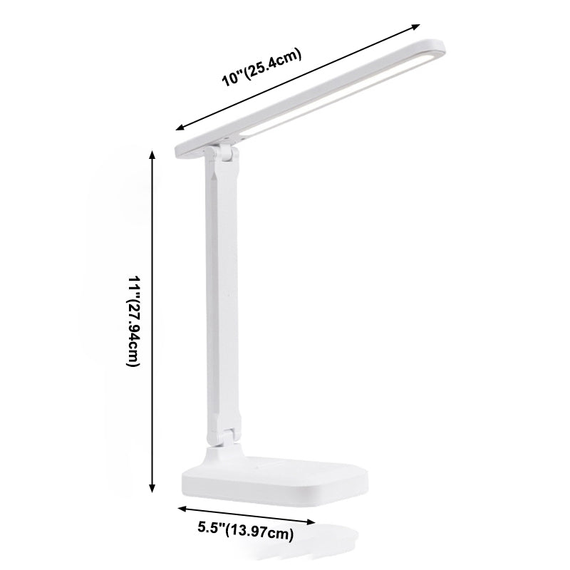 Moderne lineare Tischlampe Metall 1 helle Nachttischlampe in Weiß
