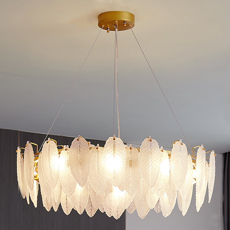 Luxe léger en luxe suspendu en verre clair lustre pendentif lumineuse