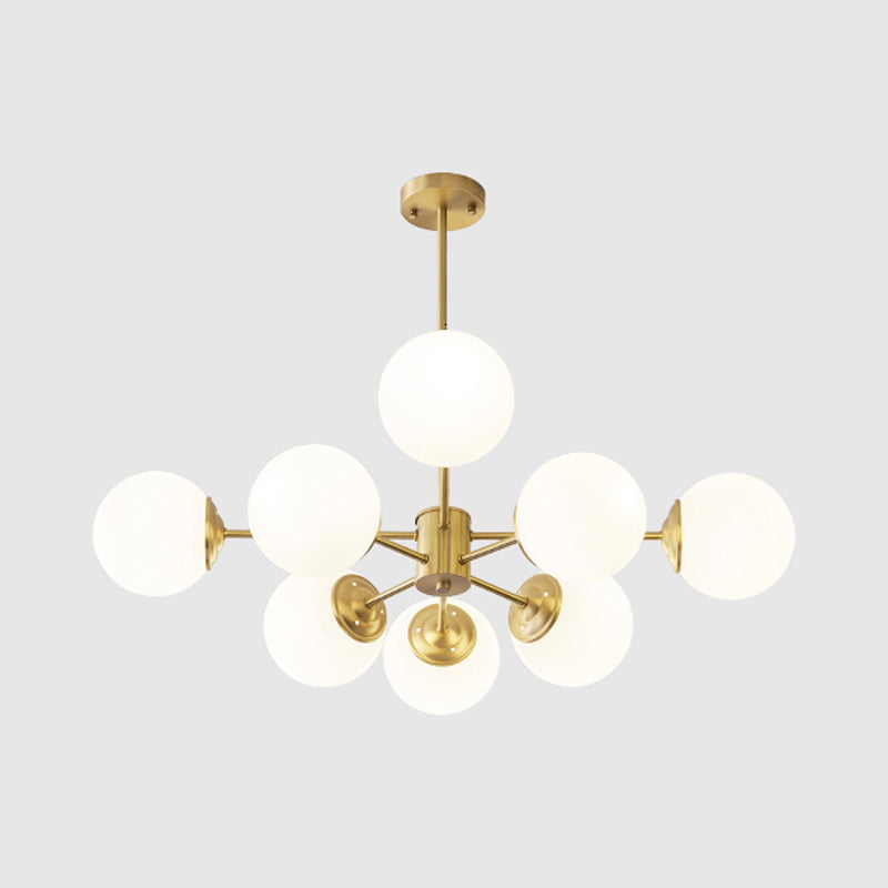 White Glass Global Hanging Chandelier Modern Style Multi Lights Ceiling Pendant Light