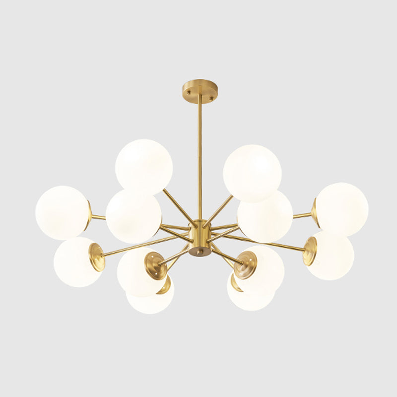 White Glass Global Hanging Chandelier Modern Style Multi Lights Ceiling Pendant Light