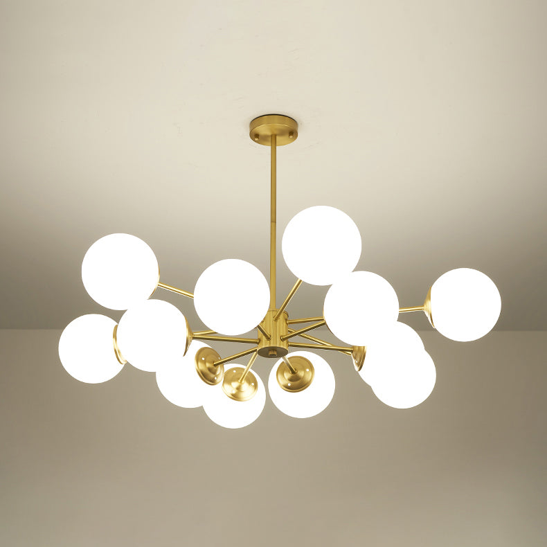 White Glass Global Hanging Chandelier Modern Style Multi Lights Ceiling Pendant Light