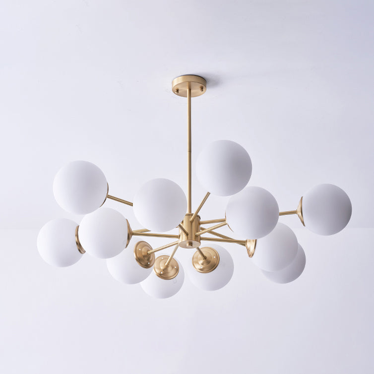 White Glass Global Hanging Chandelier Modern Style Multi Lights Ceiling Pendant Light