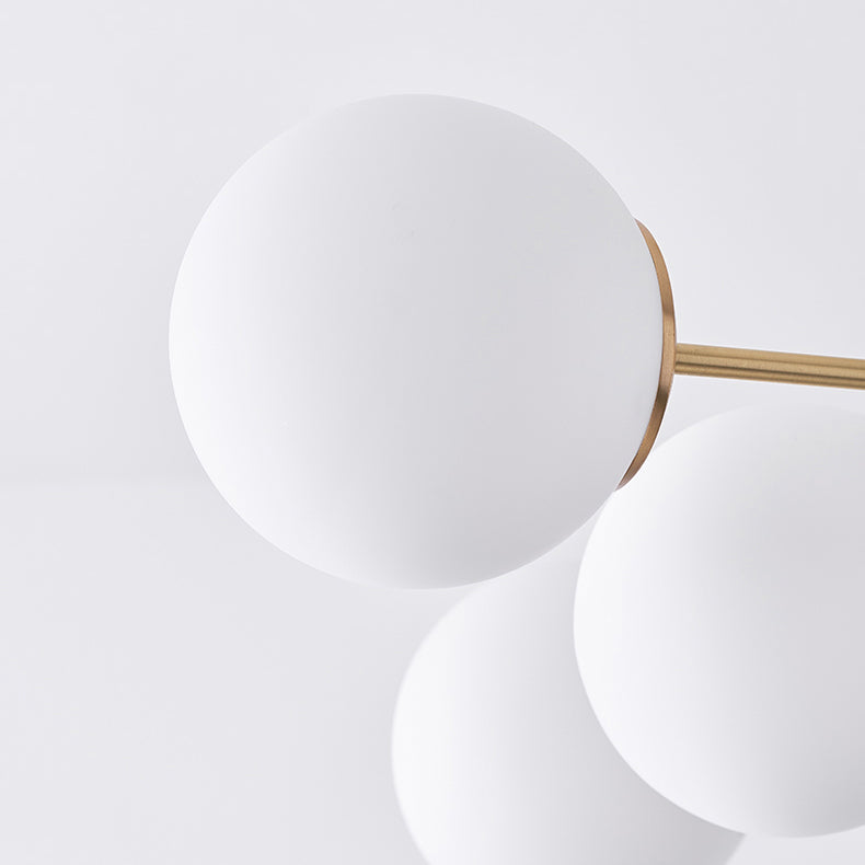 White Glass Global Hanging Chandelier Modern Style Multi Lights Ceiling Pendant Light